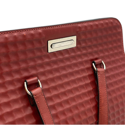 Toolbox Waffle Rouge Vif in Calfskin Palladium hardware