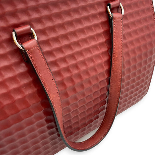 Toolbox Waffle Rouge Vif in Calfskin Palladium hardware