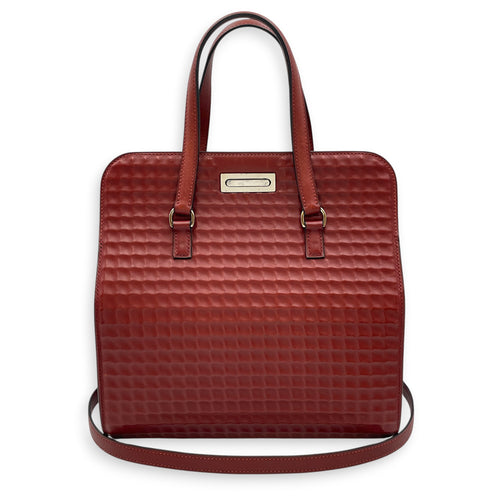 Toolbox Waffle Rouge Vif in Calfskin Palladium hardware
