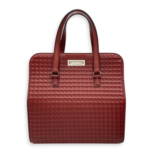 Toolbox Waffle Rouge Vif in Calfskin Palladium hardware