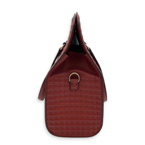 Toolbox Waffle Rouge Vif in Calfskin Palladium hardware