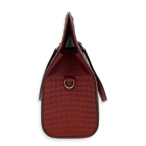 Toolbox Waffle Rouge Vif in Calfskin Palladium hardware