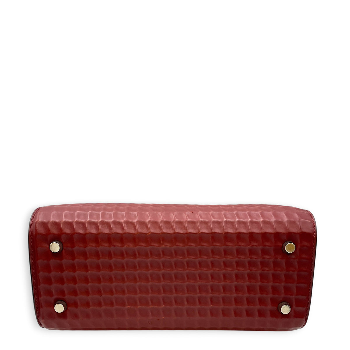 Toolbox Waffle Rouge Vif in Calfskin Palladium hardware