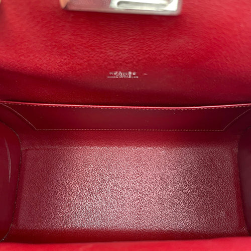 Toolbox Waffle Rouge Vif in Calfskin Palladium hardware