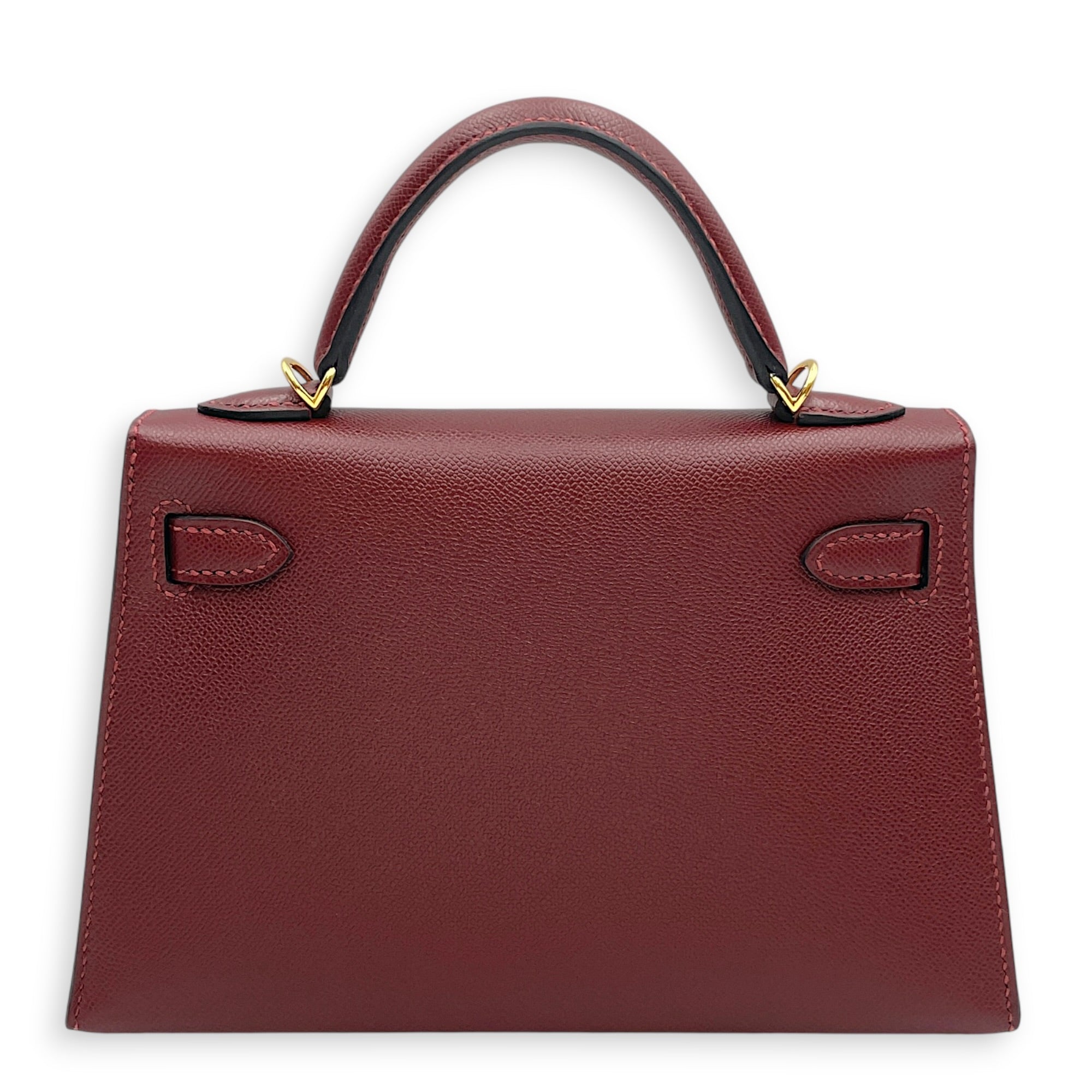 Sellier Kelly 20 Rouge H in Madame Gold hardware