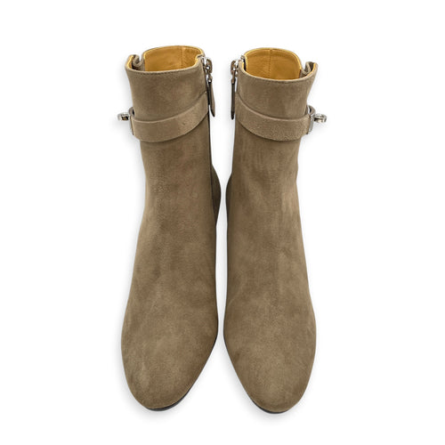 Saint Germain Ankle Boot. Sz: 38 Étoupe Boots in Suede Leather Palladium hardware
