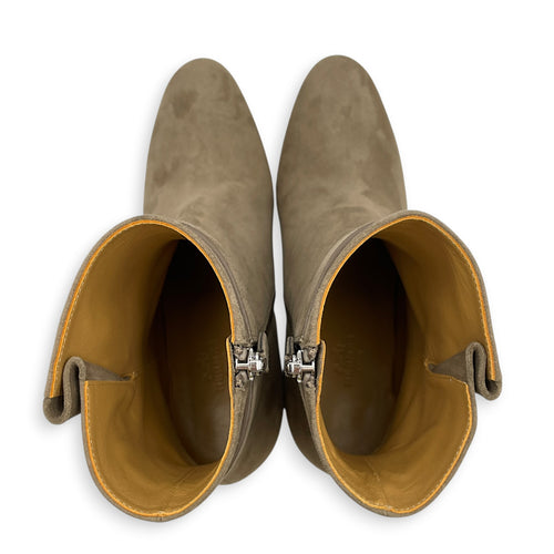 Saint Germain Ankle Boot. Sz: 38 Étoupe Boots in Suede Leather Palladium hardware