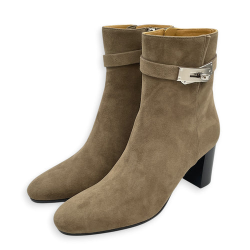Saint Germain Ankle Boot. Sz: 38 Étoupe Boots in Suede Leather Palladium hardware