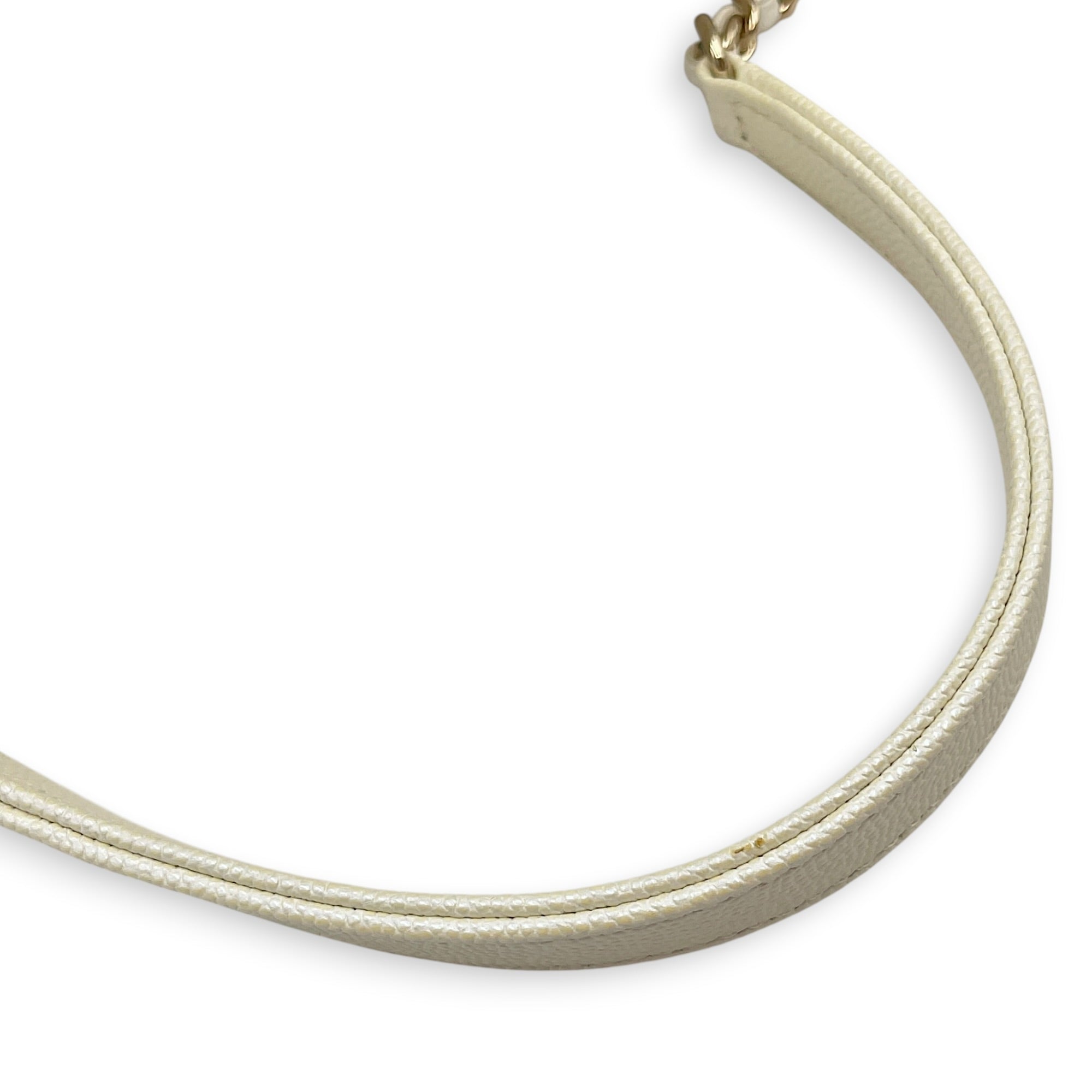 Mini Coco Top Handle Iridescent  Mini White Top Handle Bag in Caviar Leather Gold hardware