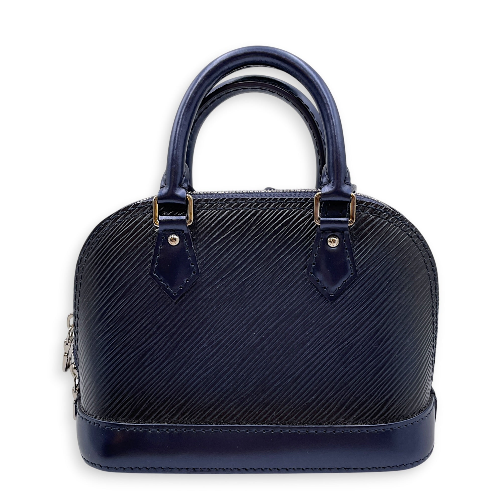 Alma BB Indigo Top Handle Bag in Epi Leather Silver hardware