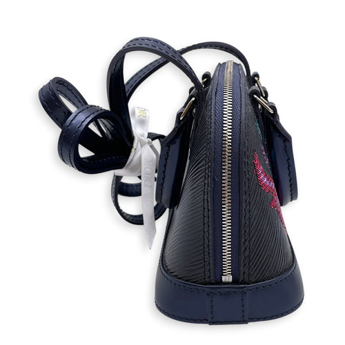Alma BB Indigo Top Handle Bag in Epi Leather Silver hardware