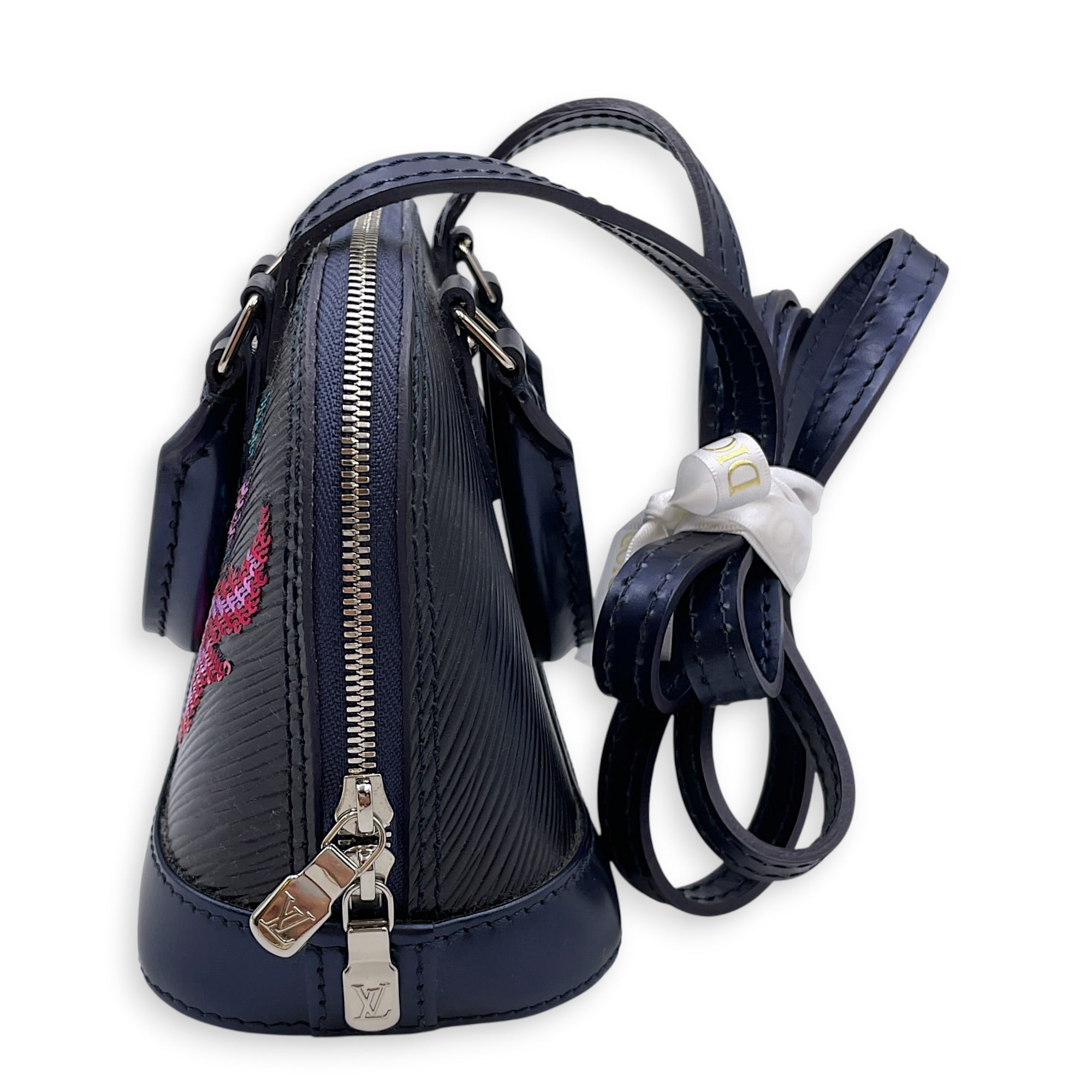 Alma BB Indigo Top Handle Bag in Epi Leather Silver hardware
