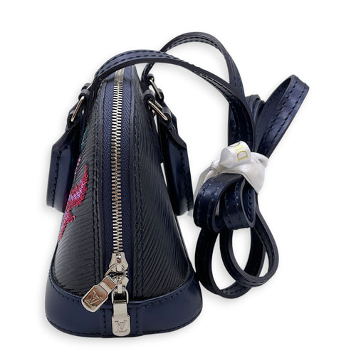 Alma BB Indigo Top Handle Bag in Epi Leather Silver hardware