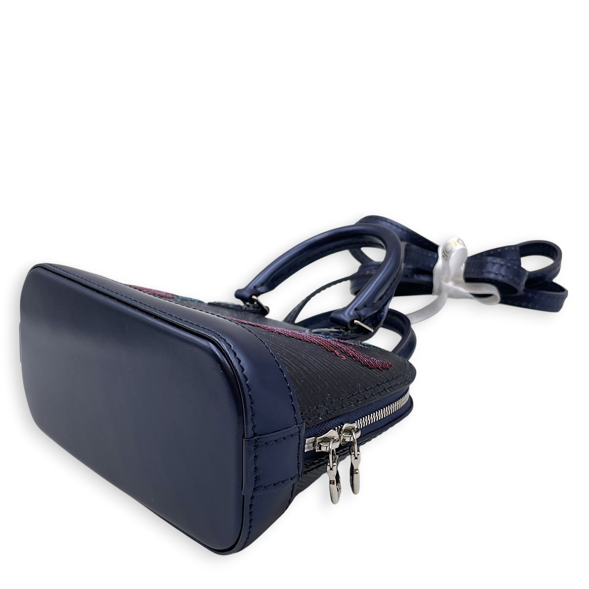 Alma BB Indigo Top Handle Bag in Epi Leather Silver hardware