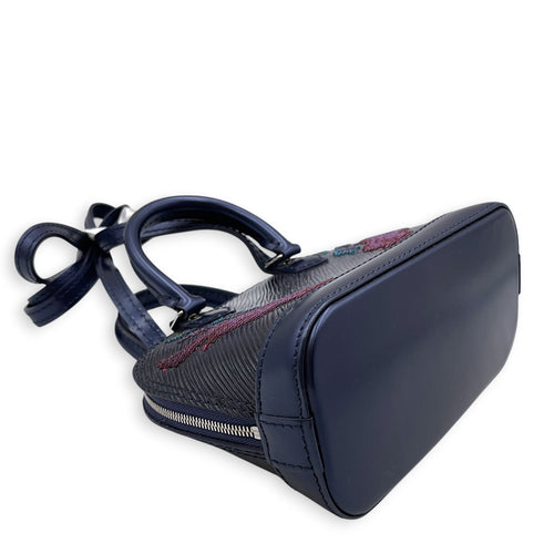Alma BB Indigo Top Handle Bag in Epi Leather Silver hardware