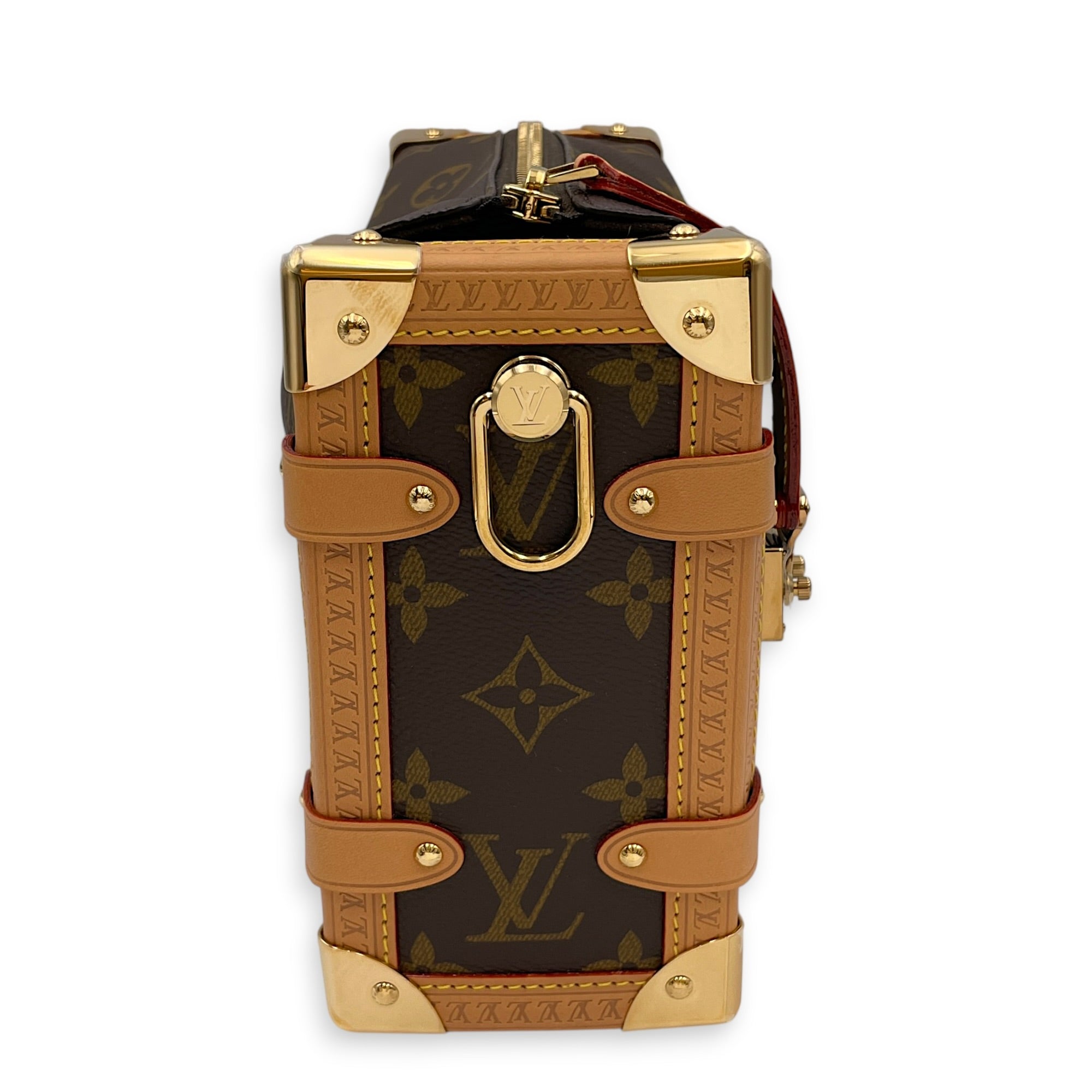 Soft Trunk 23 Monogram Top Handle Bag in Monogram Coated Canvas Gold hardware