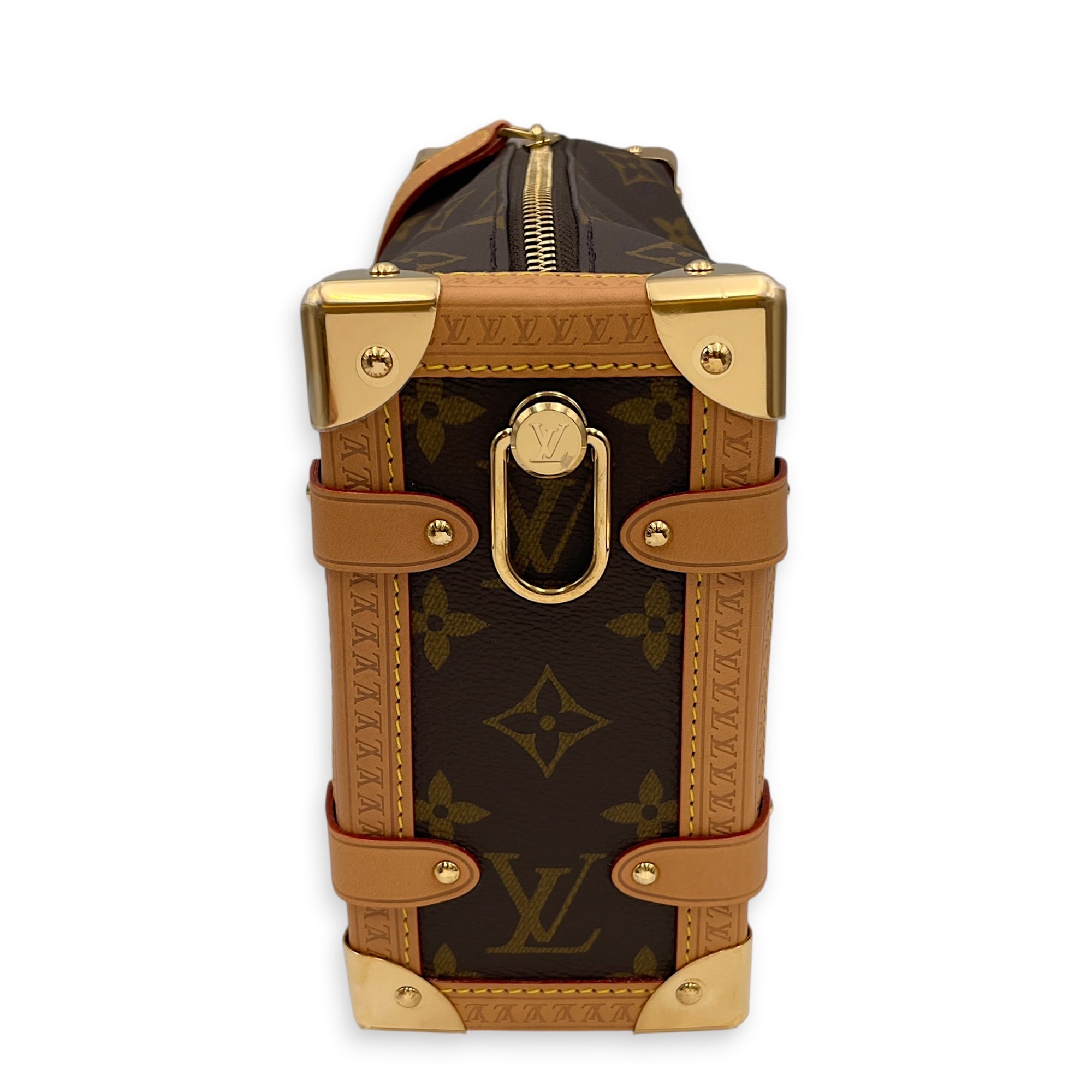 Soft Trunk 23 Monogram Top Handle Bag in Monogram Coated Canvas Gold hardware