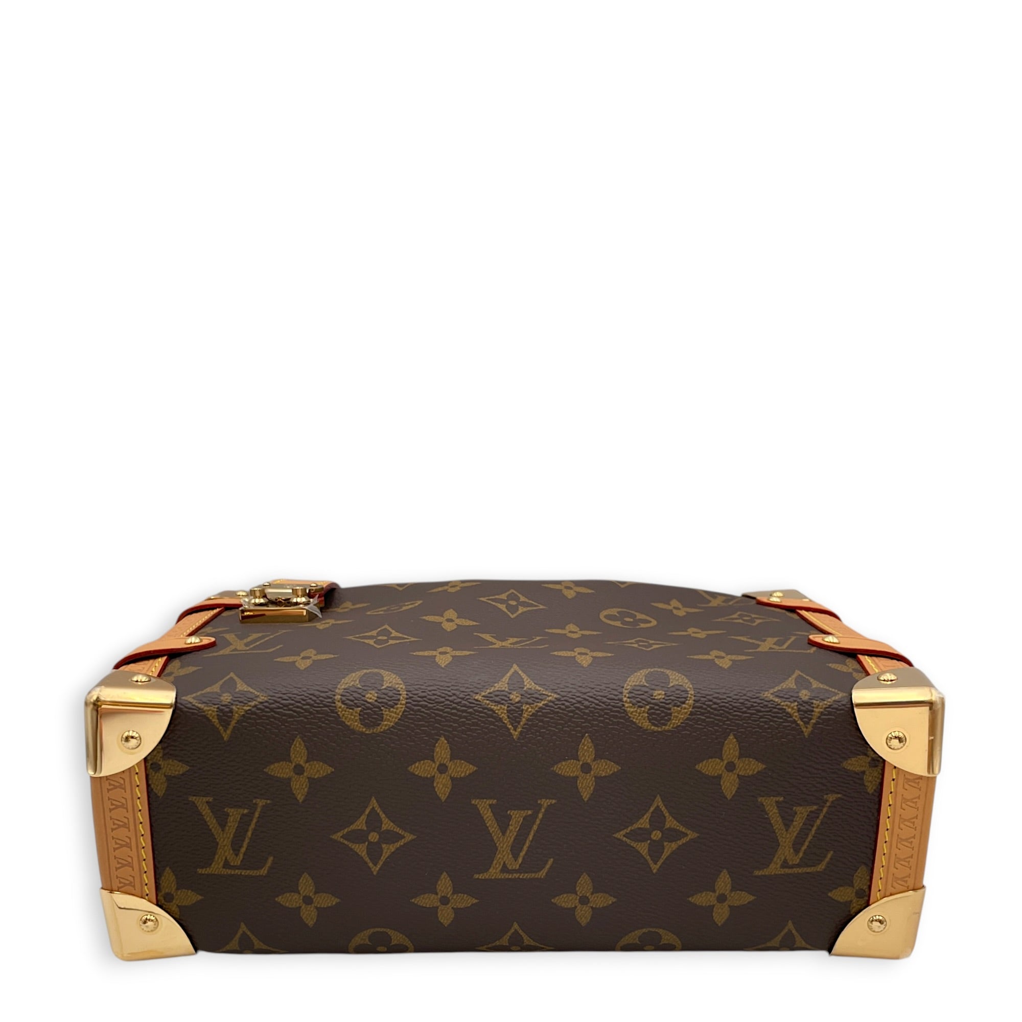 Soft Trunk 23 Monogram Top Handle Bag in Monogram Coated Canvas Gold hardware