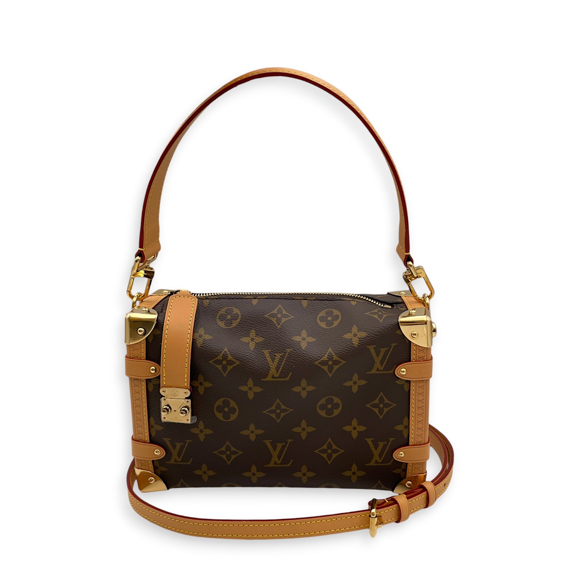 Soft Trunk 23 Monogram Top Handle Bag in Monogram Coated Canvas Gold hardware