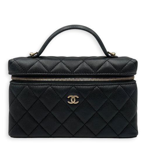 Vanity Black Vanity Bag in Caviar Leather Silver hardware