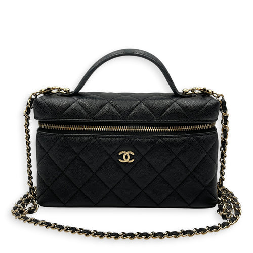 Vanity Black Vanity Bag in Caviar Leather Silver hardware
