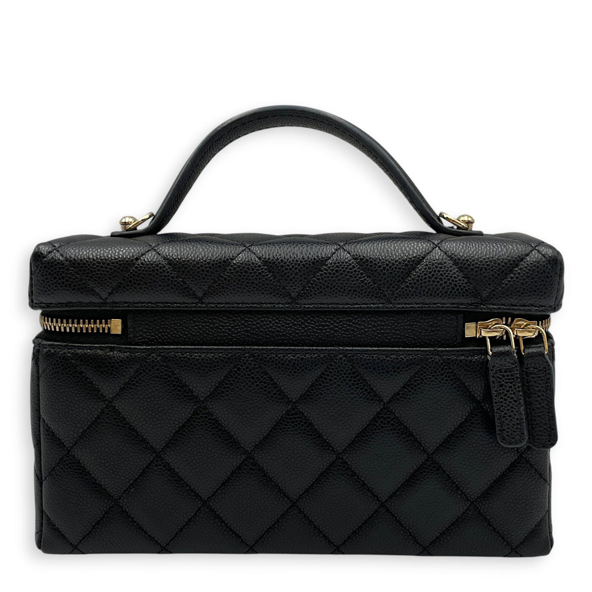 Vanity Black Vanity Bag in Caviar Leather Silver hardware