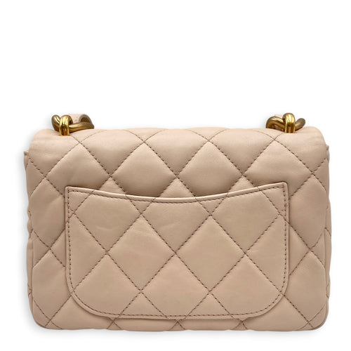 Funky Town  20 Beige Shoulder Bag in Calfskin Gold hardware