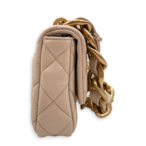Funky Town  20 Beige Shoulder Bag in Calfskin Gold hardware