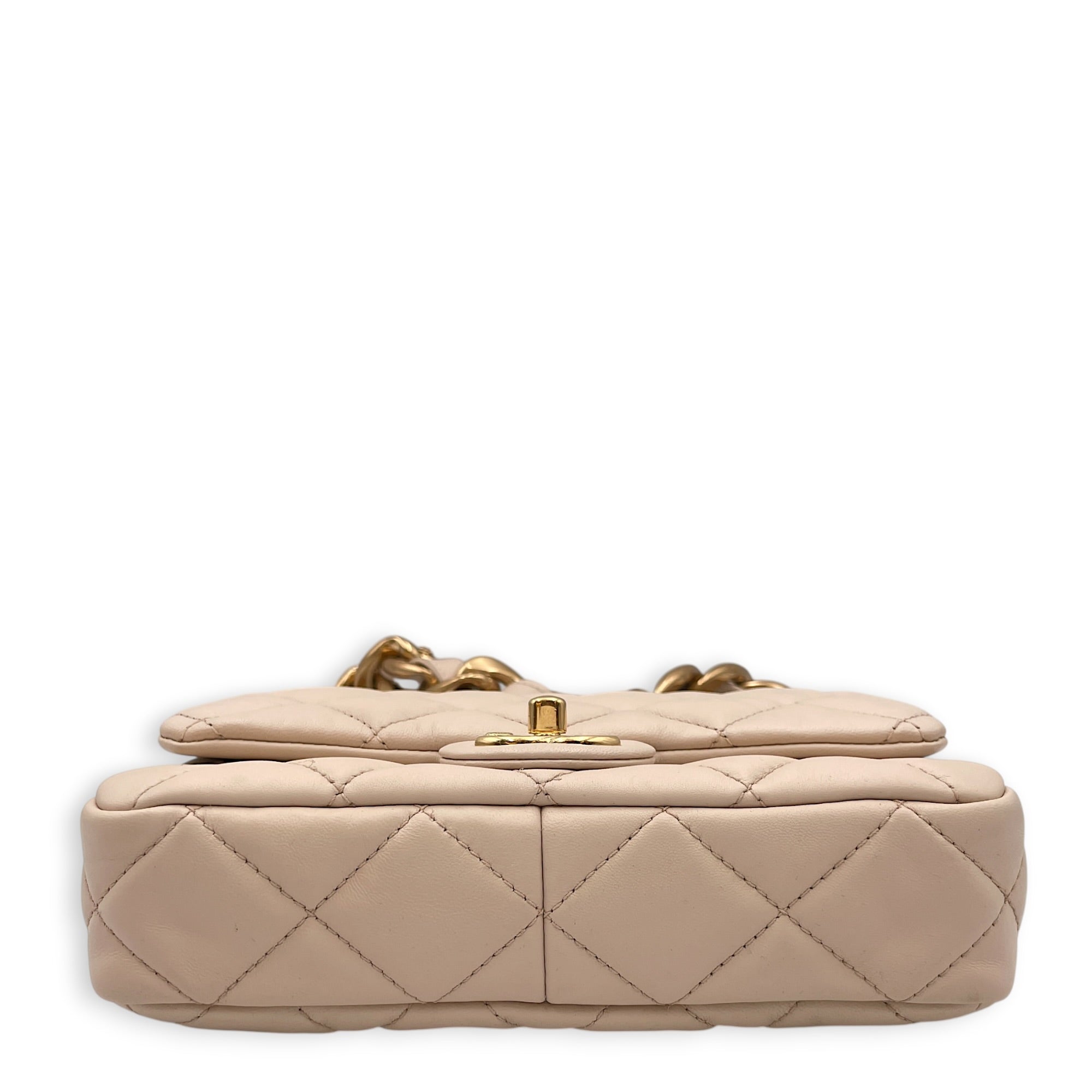 Funky Town  20 Beige Shoulder Bag in Calfskin Gold hardware