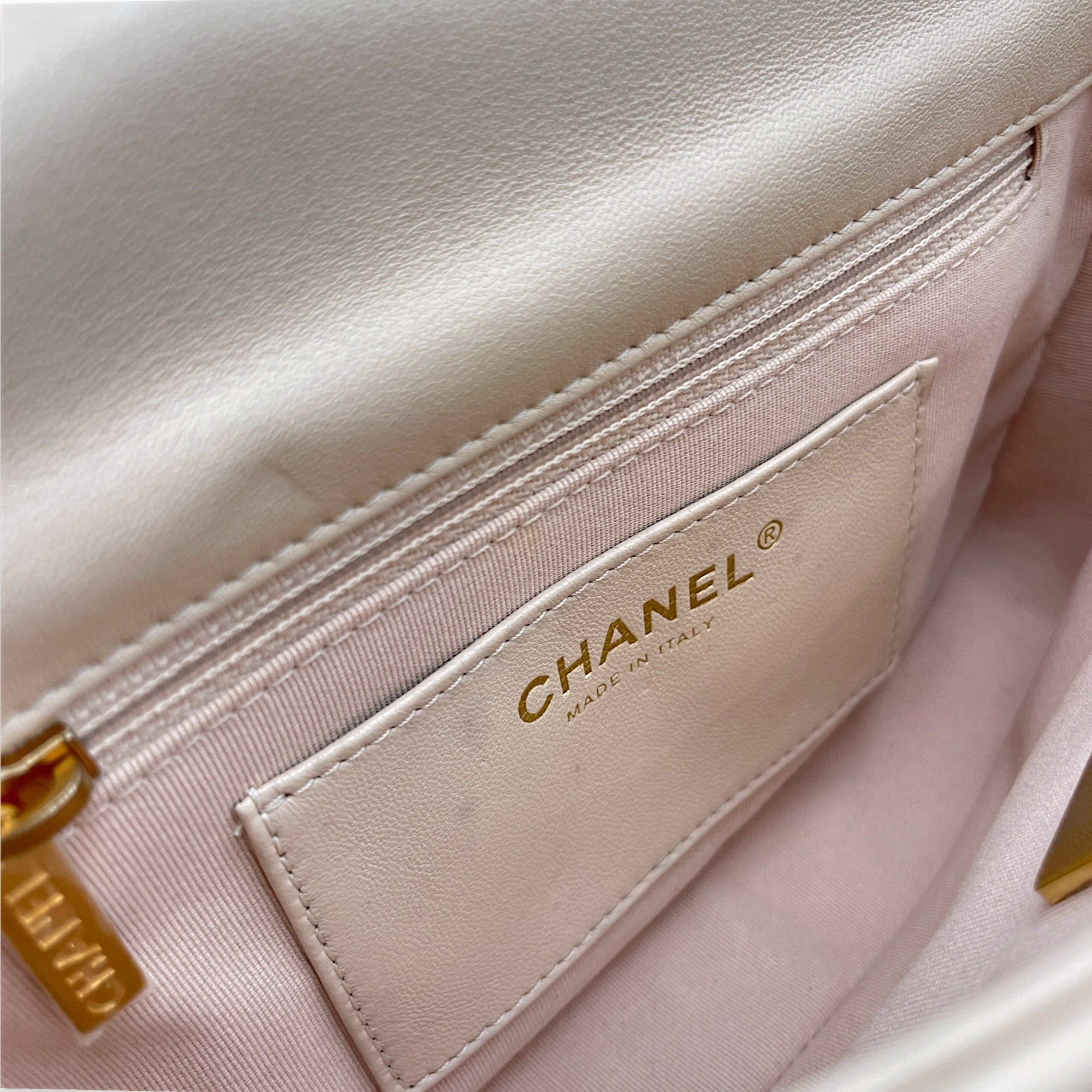 Funky Town  20 Beige Shoulder Bag in Calfskin Gold hardware