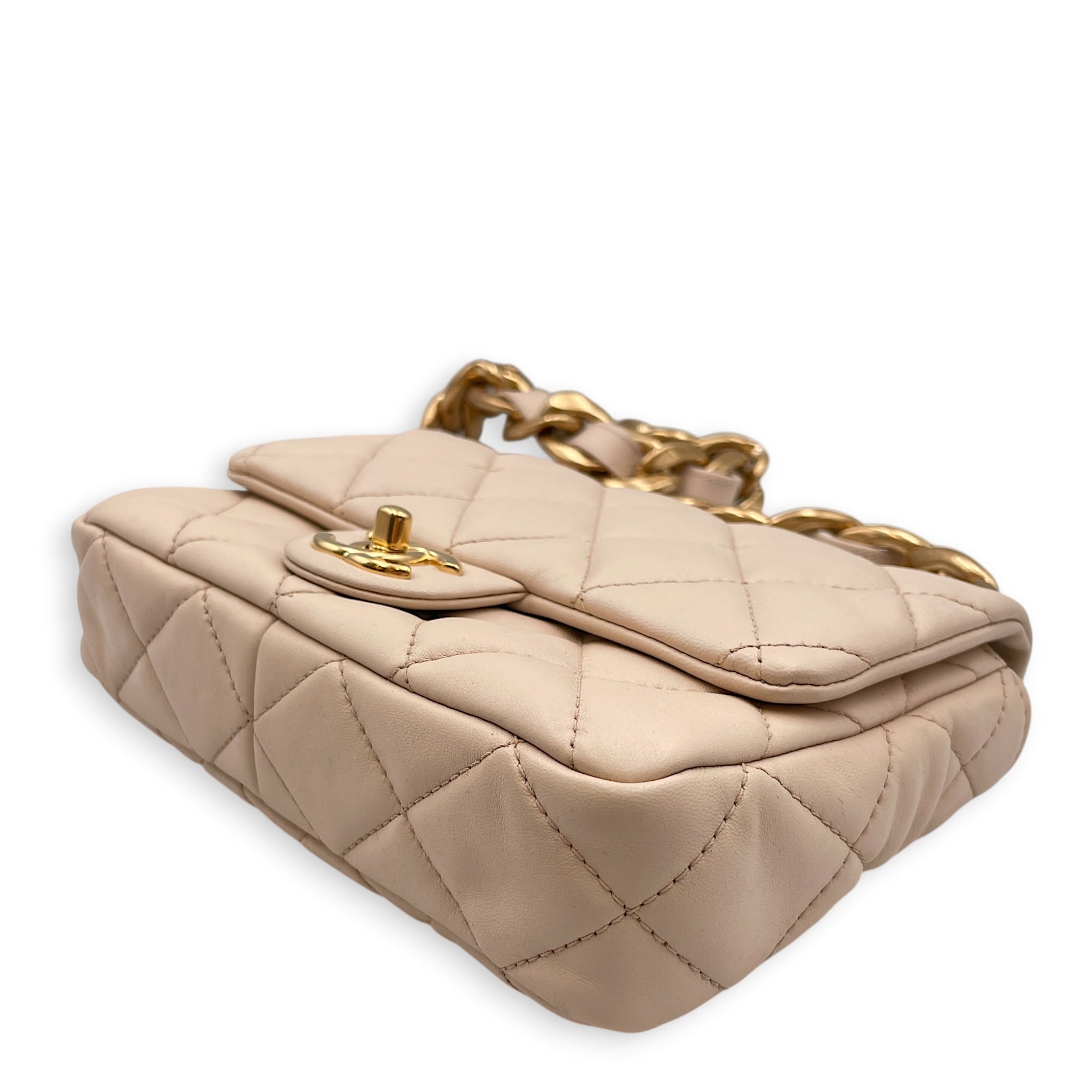 Funky Town  20 Beige Shoulder Bag in Calfskin Gold hardware