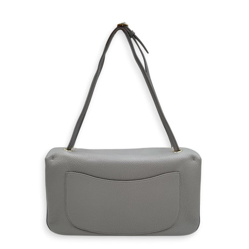 Maxi Flap 32 Grey Top Handle Bag in Caviar Leather Gold hardware
