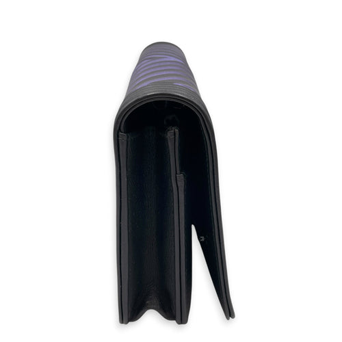 Boy Iridescent Black Wallet On Chain in Lambskin Ruthenium hardware