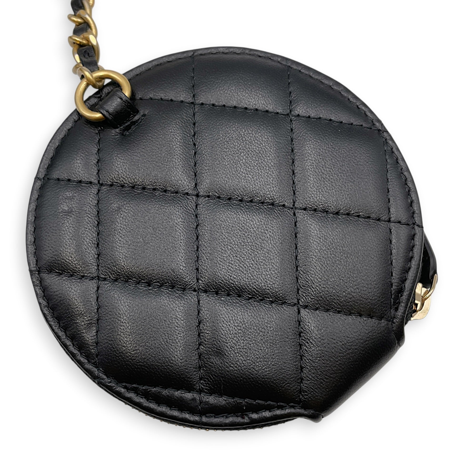 Lucky Symbol Charms Black Bag Accessory in Lambskin Gold hardware