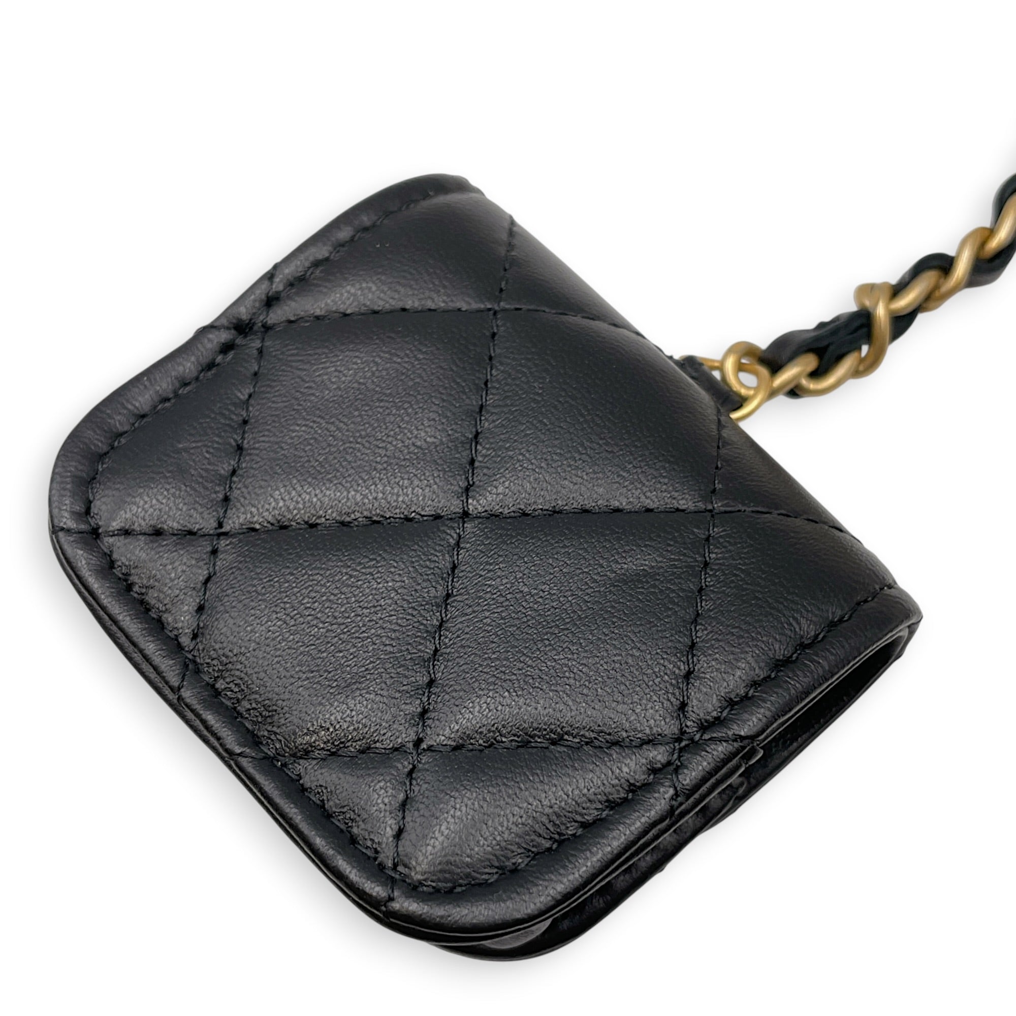 Lucky Symbol Charms Black Bag Accessory in Lambskin Gold hardware