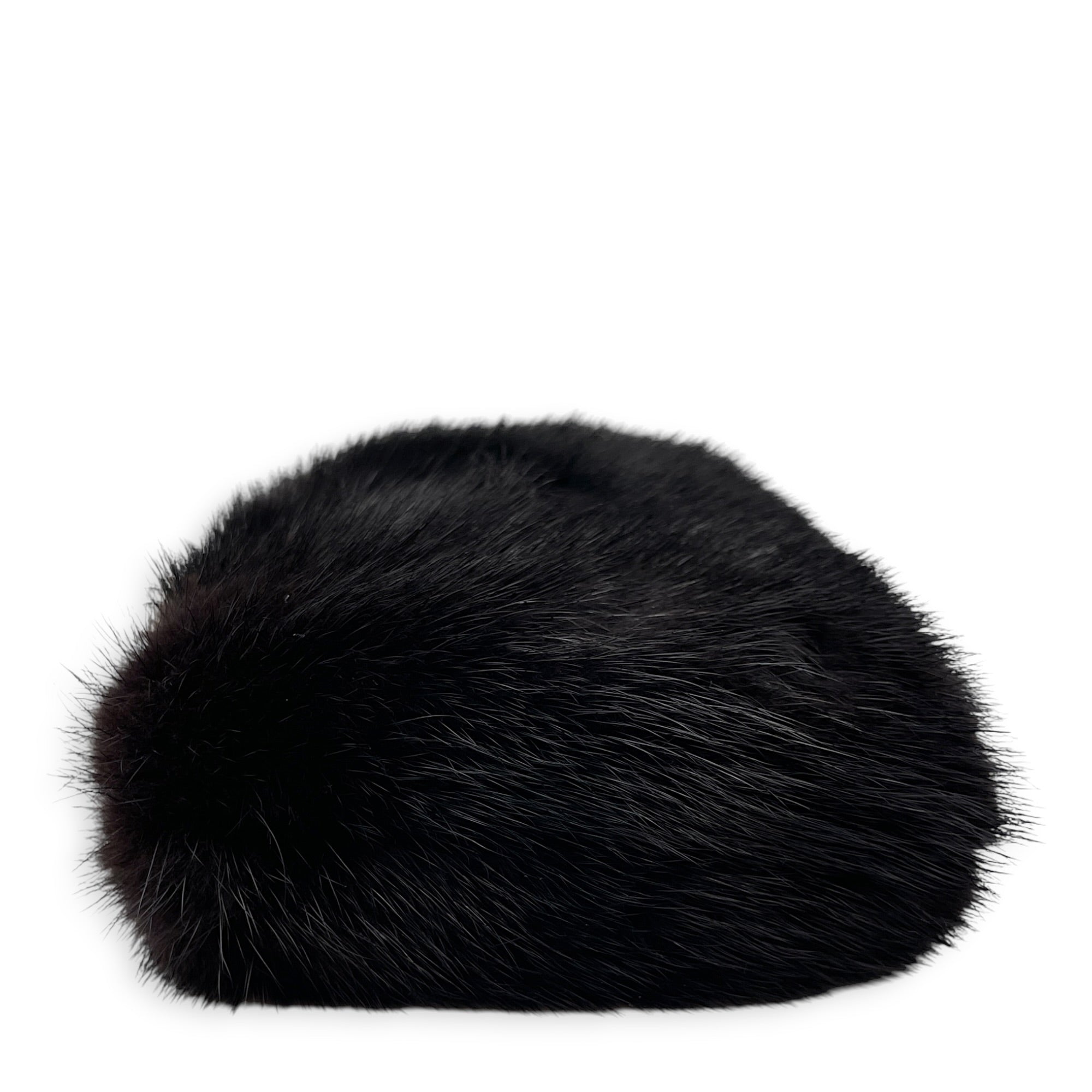 Faux-fur  Black Clutch Silver hardware