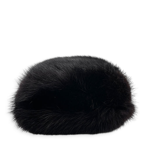 Faux-fur  Black Clutch Silver hardware