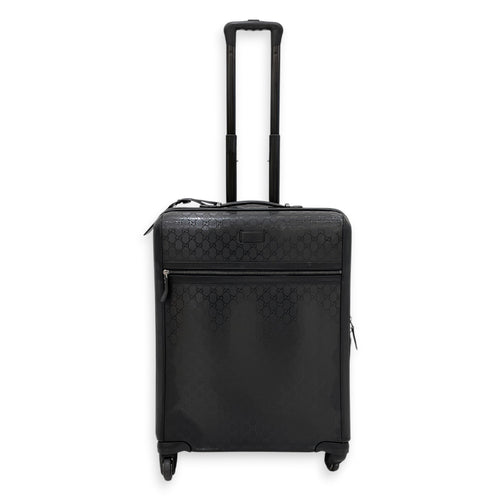 GG Supreme Black GG Imprime Trolley Travel  Luggage in Coated Canvas Silver hardware