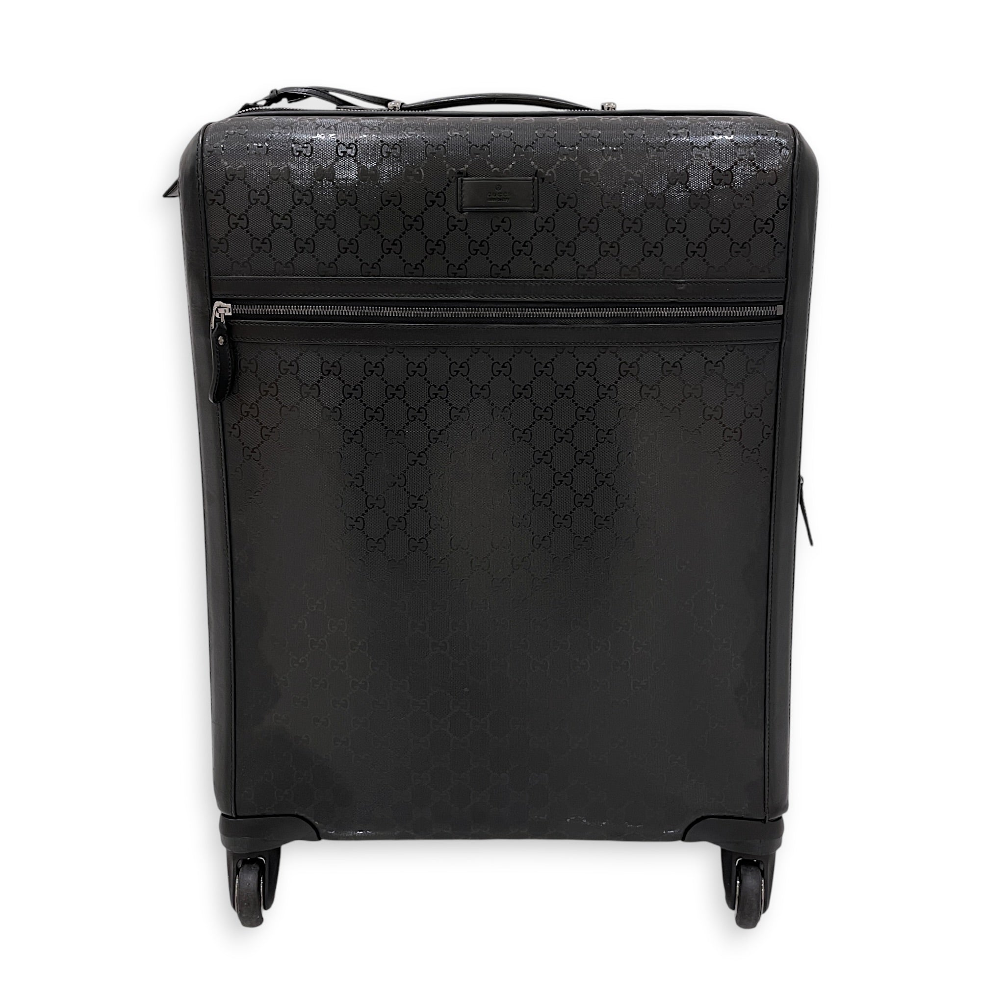GG Supreme Black GG Imprime Trolley Travel  Luggage in Coated Canvas Silver hardware