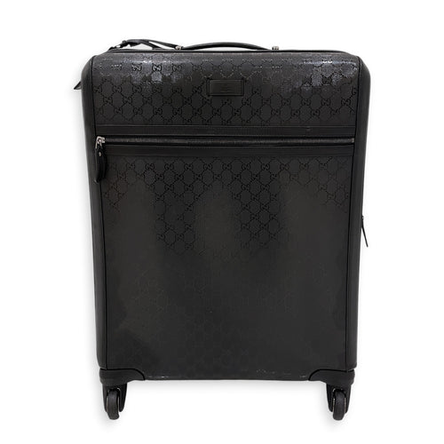 GG Supreme Black GG Imprime Trolley Travel  Luggage in Coated Canvas Silver hardware