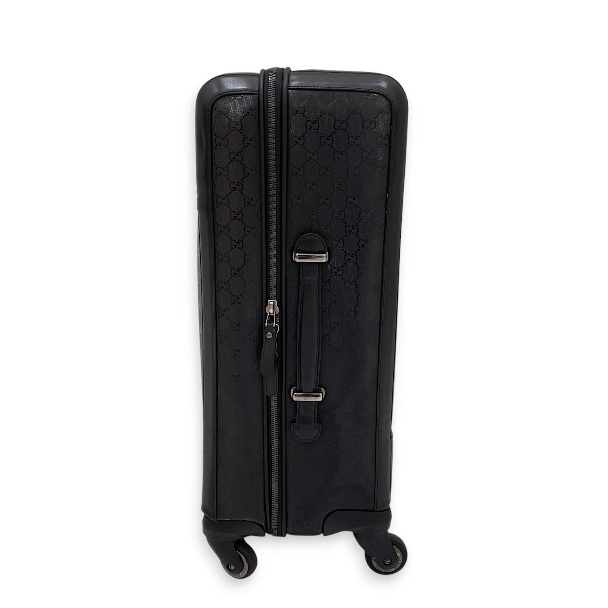 GG Supreme Black GG Imprime Trolley Travel  Luggage in Coated Canvas Silver hardware