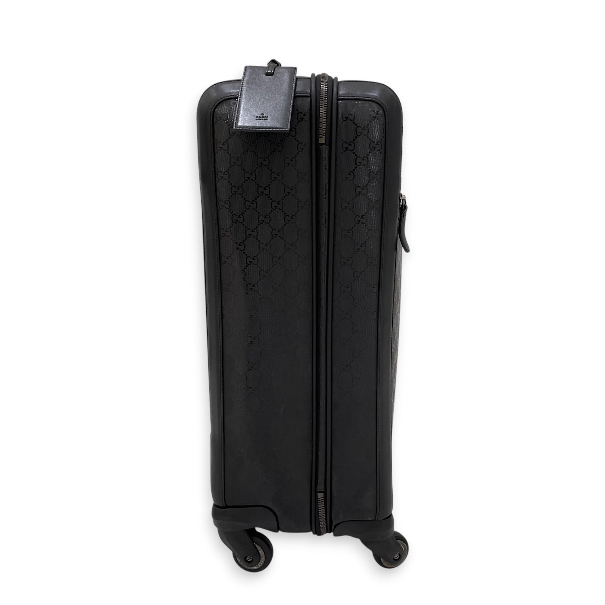 GG Supreme Black GG Imprime Trolley Travel  Luggage in Coated Canvas Silver hardware