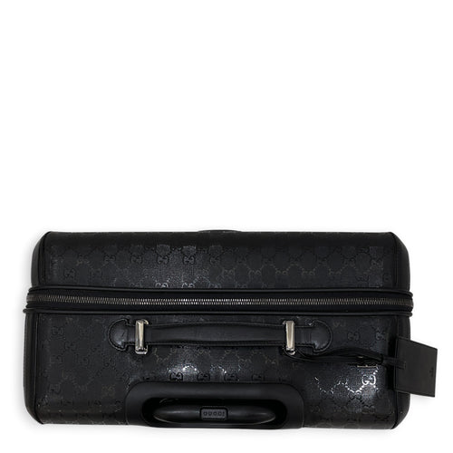 GG Supreme Black GG Imprime Trolley Travel  Luggage in Coated Canvas Silver hardware
