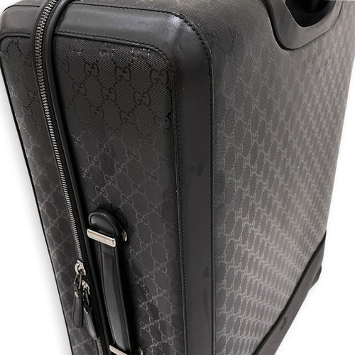 GG Supreme Black GG Imprime Trolley Travel  Luggage in Coated Canvas Silver hardware