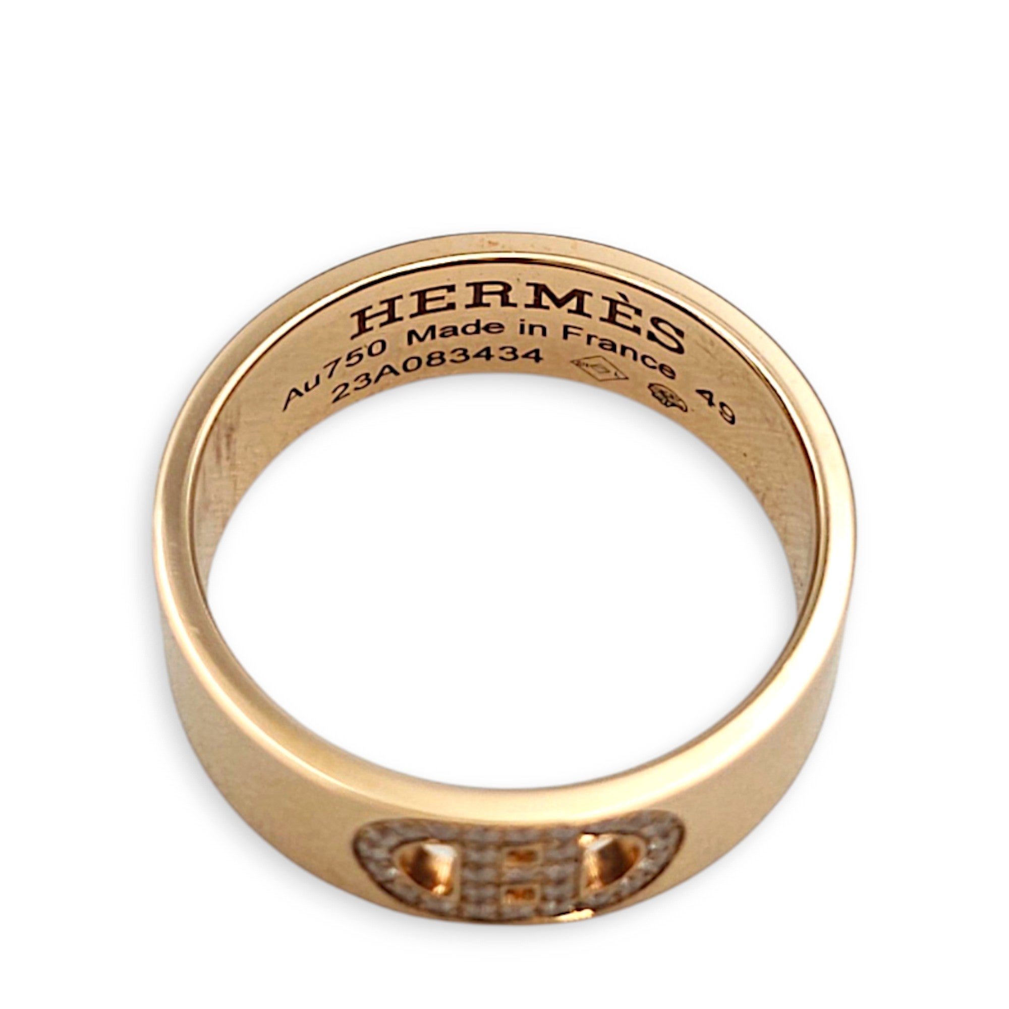 H D'ancre Ring, Small Model. Sz: 49, 27D,0.07CT Ring