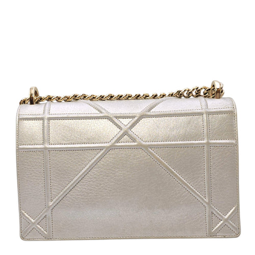 Diorama 24 Silver Shoulder Bag in Calfskin Light Gold hardware