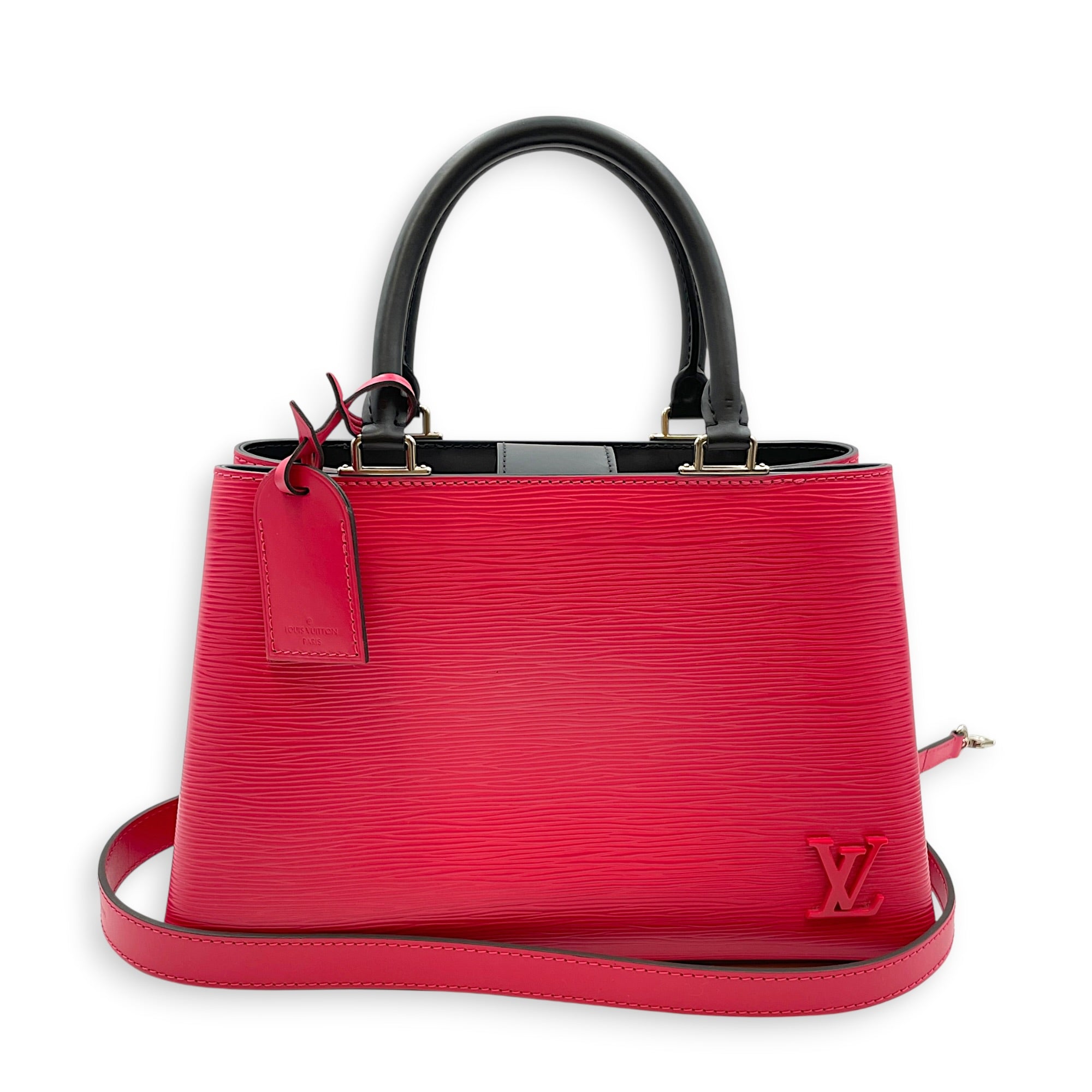 Kleber PM  Rose Ballerine Top Handle Bag in Epi Leather Silver hardware