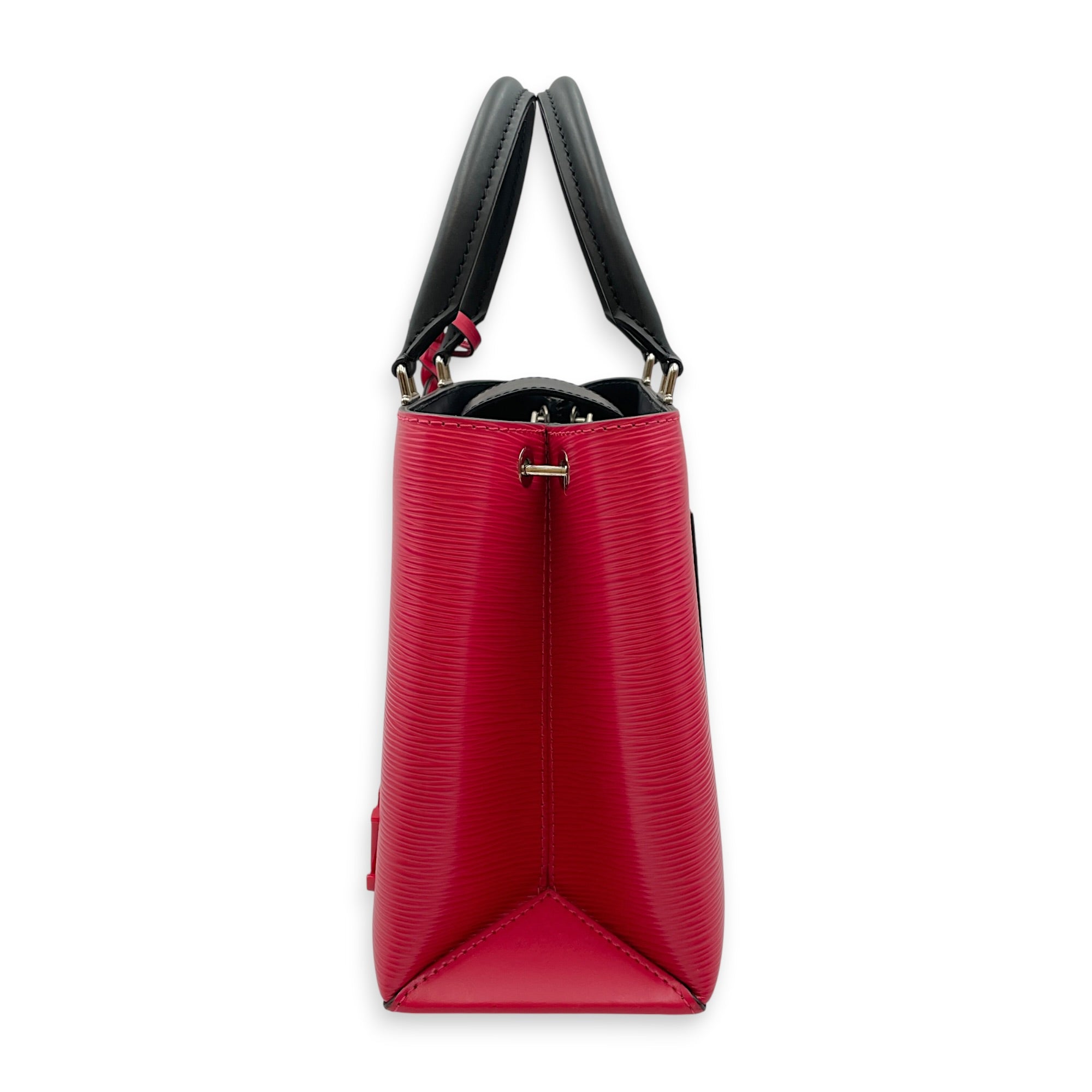 Kleber PM  Rose Ballerine Top Handle Bag in Epi Leather Silver hardware