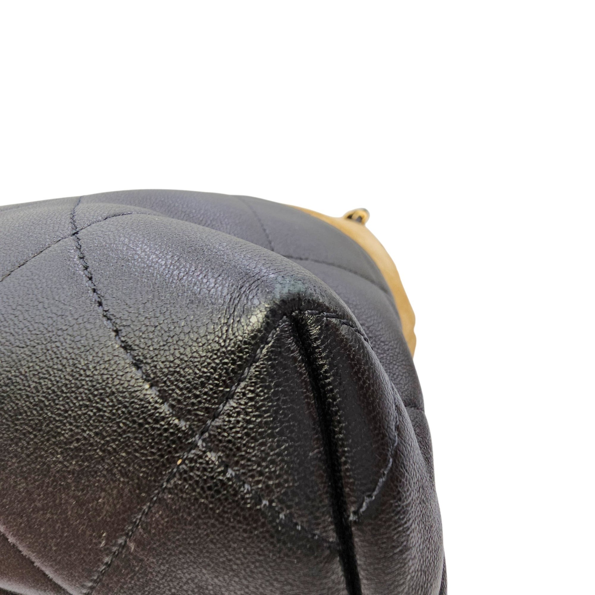 25A Two-Tone Quilted Coco Base  Multi-colour Shoulder Bag in Suede Leather Gold hardware
