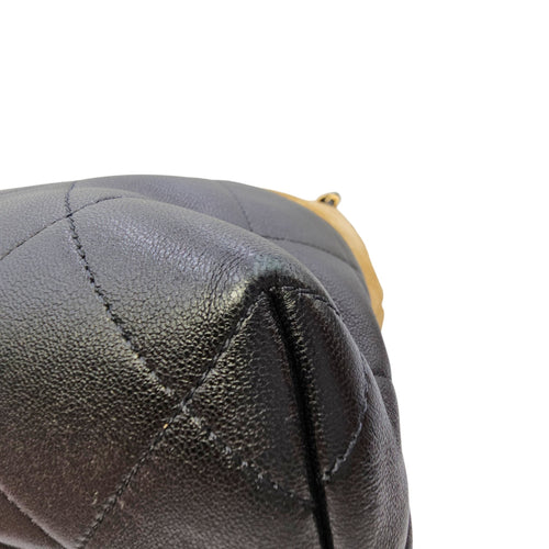 25A Two-Tone Quilted Coco Base  Multi-colour Shoulder Bag in Suede Leather Gold hardware